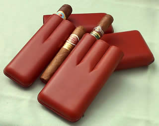 Firm leather Telescopic Cigar Cases From Spain